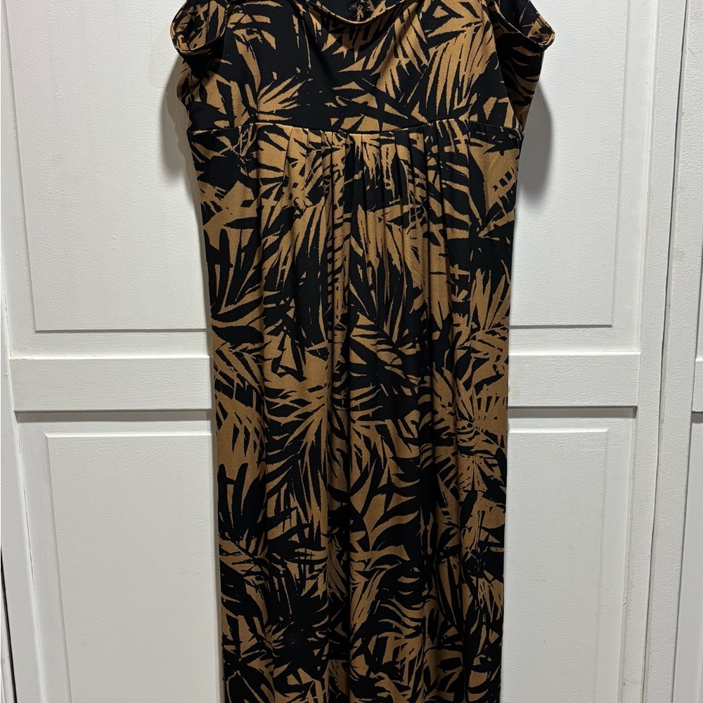 Ruby Rd. Tropical Black and‎ Tan Maxi Dress Women's Size Small - Picture 2 of 5